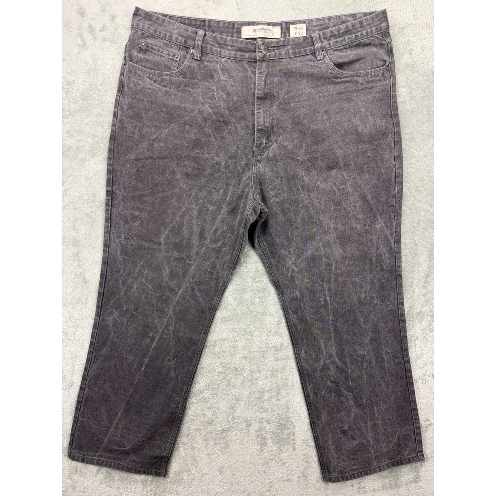 PJ Mark Mens Jeans 46x32‎ (Real 46x30.5) Charcoal Acid Washed Straight Baggy Leg